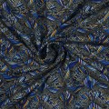 Bavlnený úplet - mozaika - modrá