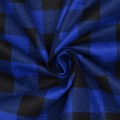 Bavlnený flanel - kocka - modrá