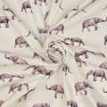Bavlnený úplet - slony - vzor