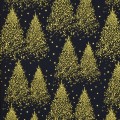 Posypané stromčeky - vianočný popelín - vzor