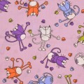 Veselé mačky - fialová
